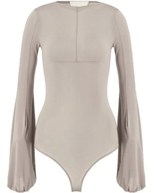 Genny Puff-Sleeve Bodysuit - Natural
