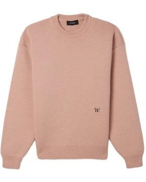 Willy Chavarria Logo-Embroidered Wool Jumper - Pink
