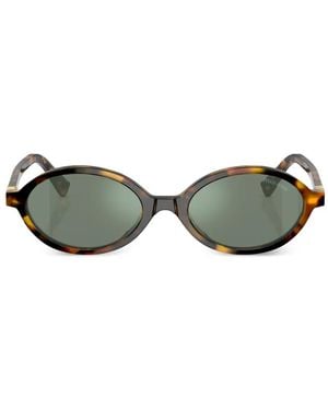 Miu Miu Oval-Frame Sunglasses - Green