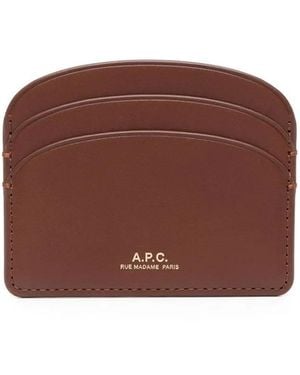A.P.C. Kartenetui Mit Metallic-Print - Braun