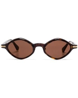 Cartier Geometric-Frame Sunglasses - Brown