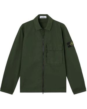 Stone Island Logo-patch Shirt Jacket - グリーン