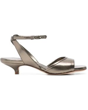 LORENA PAGGI Metallic-Leather Sandals - White