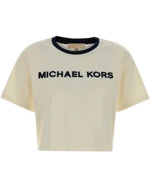 MICHAEL Michael Kors T-Shirt En Coton À Logo Brodé - Blanc