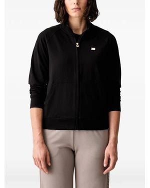 EA7 Logo-Plaque Raglan-Sleeve Jacket - Black