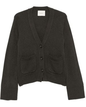 Lisa Yang Danni V-Neck Patch-Pocket Cardigan - Black