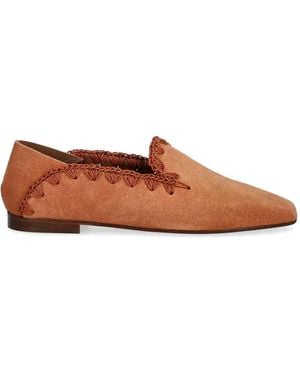 Pollini Sienna Whipstitch-Trim Loafers - Brown
