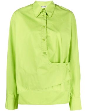 Low Classic Wrap-Around Asymmetric Shirt - Green