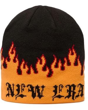 KTZ Flame Skull Beanie - Orange