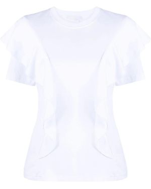 Chloé Ruffled Cotton T-Shirt - White