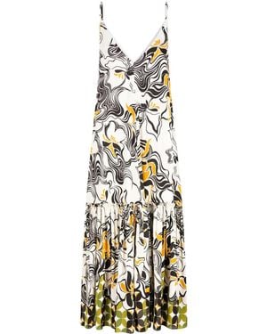 Dries Van Noten ラッフルドレス - メタリック