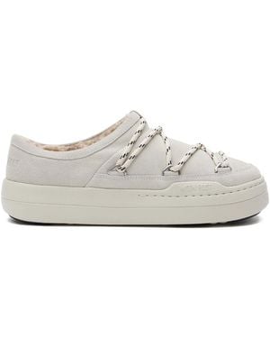 Moon Boot Park Slip-On-Shearling Mit Schnürung - Weiß