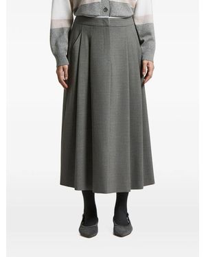 Peserico Falda Midi Plisada - Gris