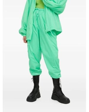 American Vintage Lijy Grid-Pattern Track Pants - Green