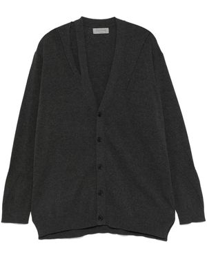 Yohji Yamamoto Vネック カーディガン - ブラック