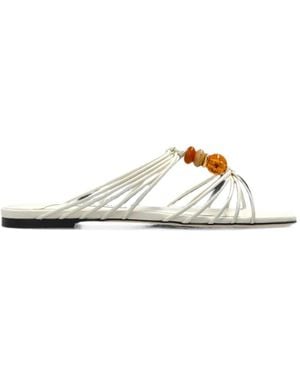 Jimmy Choo Lova Bead-Embellished Sandals - White