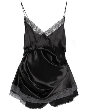 Magda Butrym Lace-Trim Mini Dress - Black