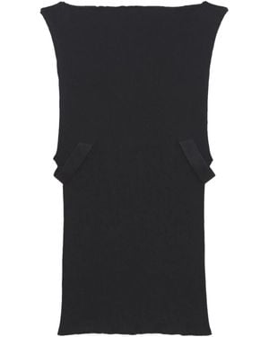 Baserange Lud Ruffled-Trim Top - Black