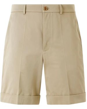 Valentino Garavani Short À Ourlet Retroussé En Coton - Natural