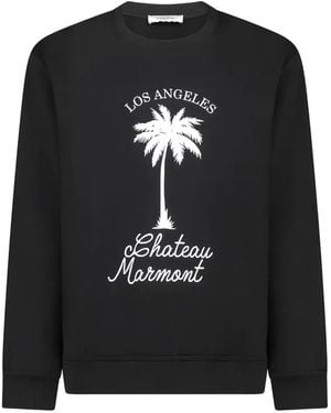 ih nom uh nit Palm-Print Crew-Neck Sweatshirt - Black