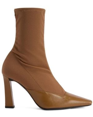 Giuseppe Zanotti Janie Tights Square-Toe Boots - Brown