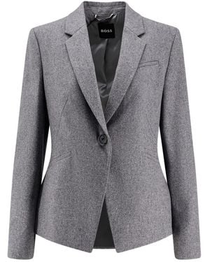 BOSS Jia9 Button-Up Blazer - Grey