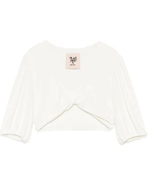 Aniye By Twist-Detail Puff-Sleeve Top - White