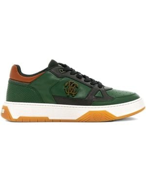 Roberto Cavalli Debossed-Logo Trainers - Green