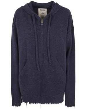 Uma Wang Hoodie Zippé À Effet Usé - Blue