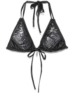 MITILIANE COUTURE Alligator-Effect Halterneck Bikini - Black