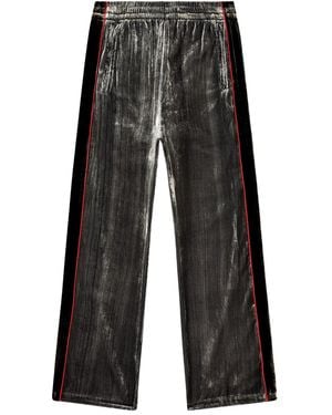 DIESEL P-Hay Velour Side-Stripe Trousers - Grey