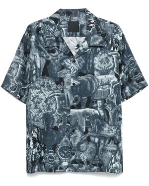 Givenchy Hubert プリント シルクシャツ - ブルー