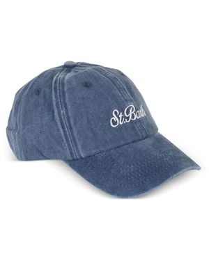 MC2 Saint Barth Davis Embroidered Denim Baseball Cap - Blue