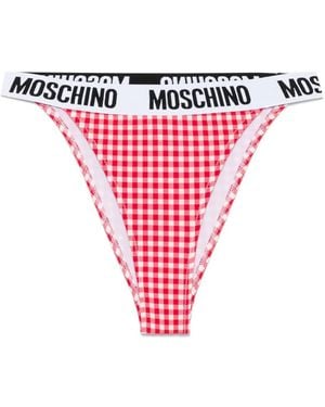 Moschino Bikinihöschen Mit Vichy-Karomuster - Rot
