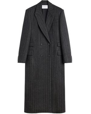 Givenchy Cappotto Doppiopetto Con Motivo A Spina Di Pesce - Nero