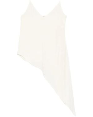 Covert Asymmetric-Hem V-Neck Top - White