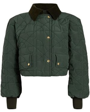 Patou Cropped Quilted Bomber Jacket - Green