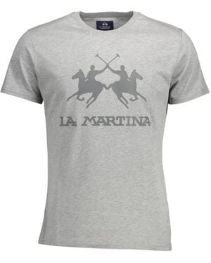 La Martina Logo-Print Jersey T-Shirt - Grey