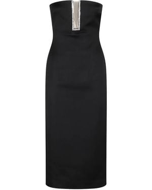 David Koma Rhinestone-Embellished Midi Dress - Black