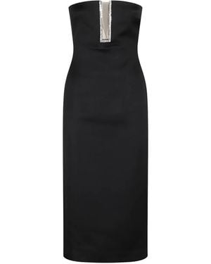 David Koma Rhinestone-Embellished Midi Dress - Black