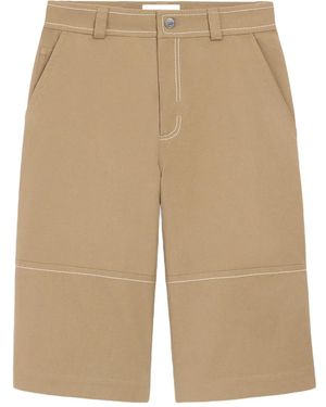 Ami Paris Cotton Worker Bermuda Shorts - Natural