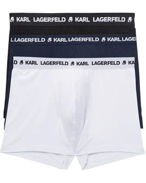 Karl Lagerfeld Boxer Con Banda Logata (3 Pezzi) - Blu