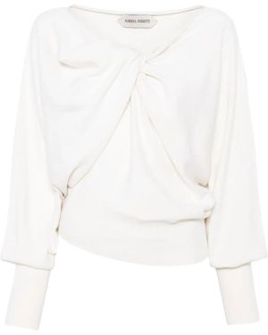 Alberta Ferretti Maglione Con Design A Incrocio - Bianco