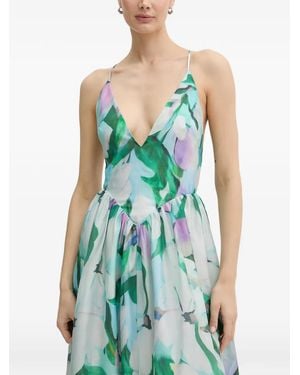 Bardot Kleid Mit Blumenprint - Blau