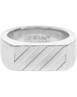 Off-White c/o Virgil Abloh Diagonals Signet Ring - White