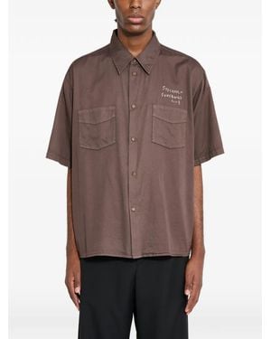 Stockholm Surfboard Club Pocket Short-Sleeve Shirt - Brown