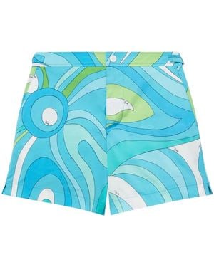 PUCCI Badeshorts Mit Marmo-Print - Blau