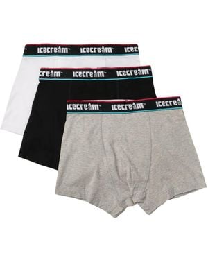 ICECREAM Set-Of-Three Logo-Waistband Boxers - White