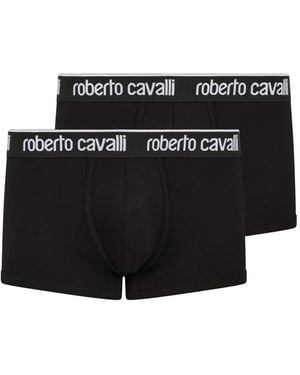 Roberto Cavalli Set De 2 Bóxeres Con Logo En La Cinturilla - Negro
