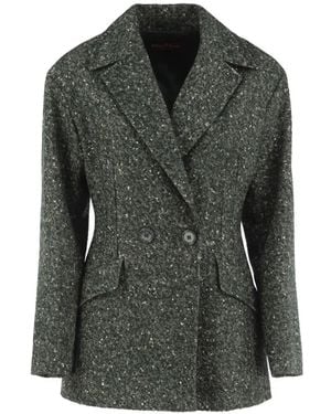 Max Mara Double-Breasted Bouclé Blazer - Black